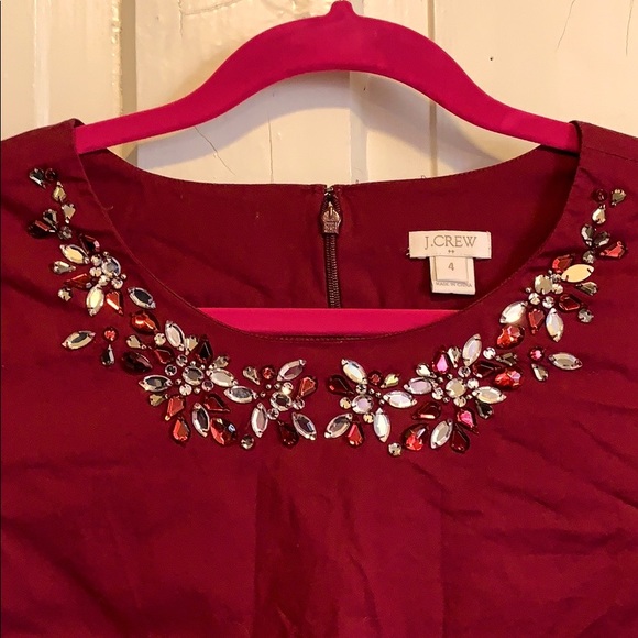J. Crew Tops - J Crew Jewelled Short Sleeve Blouse